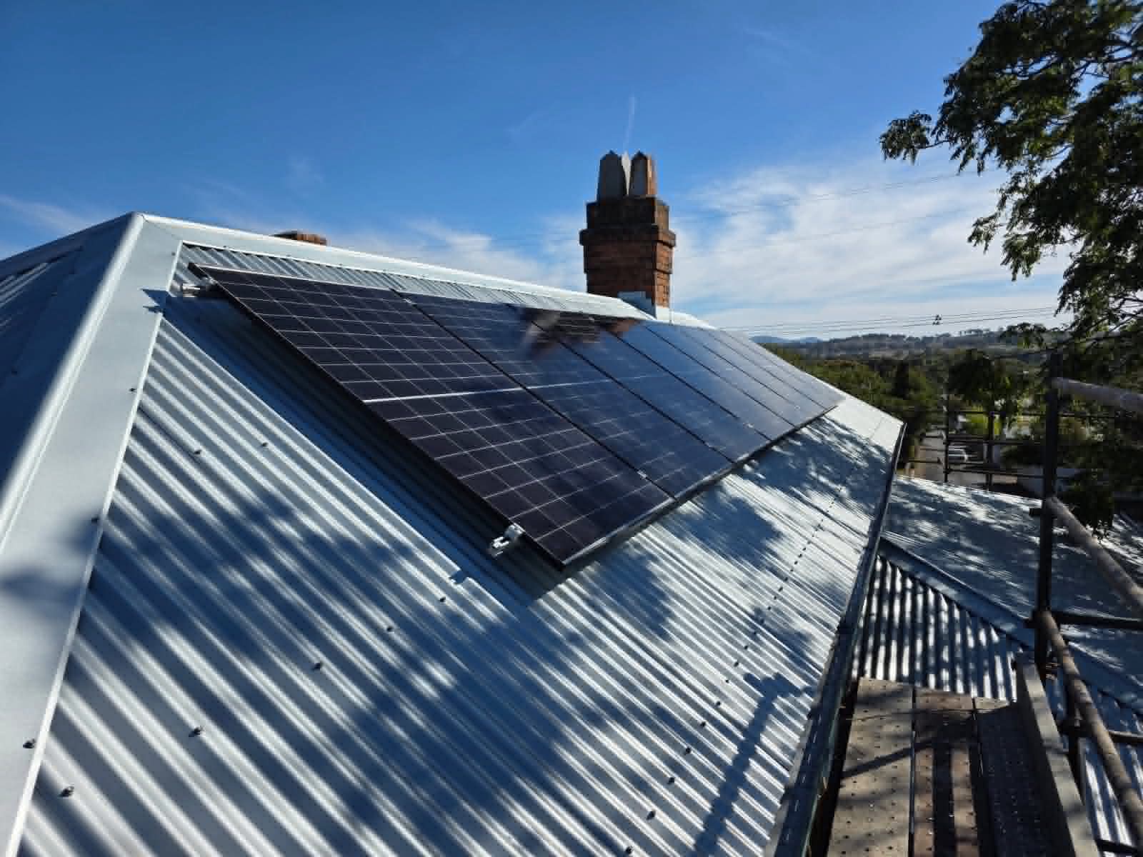 Rooftop solar panel array installed by H1 Electrical & Air on a home near Cowra