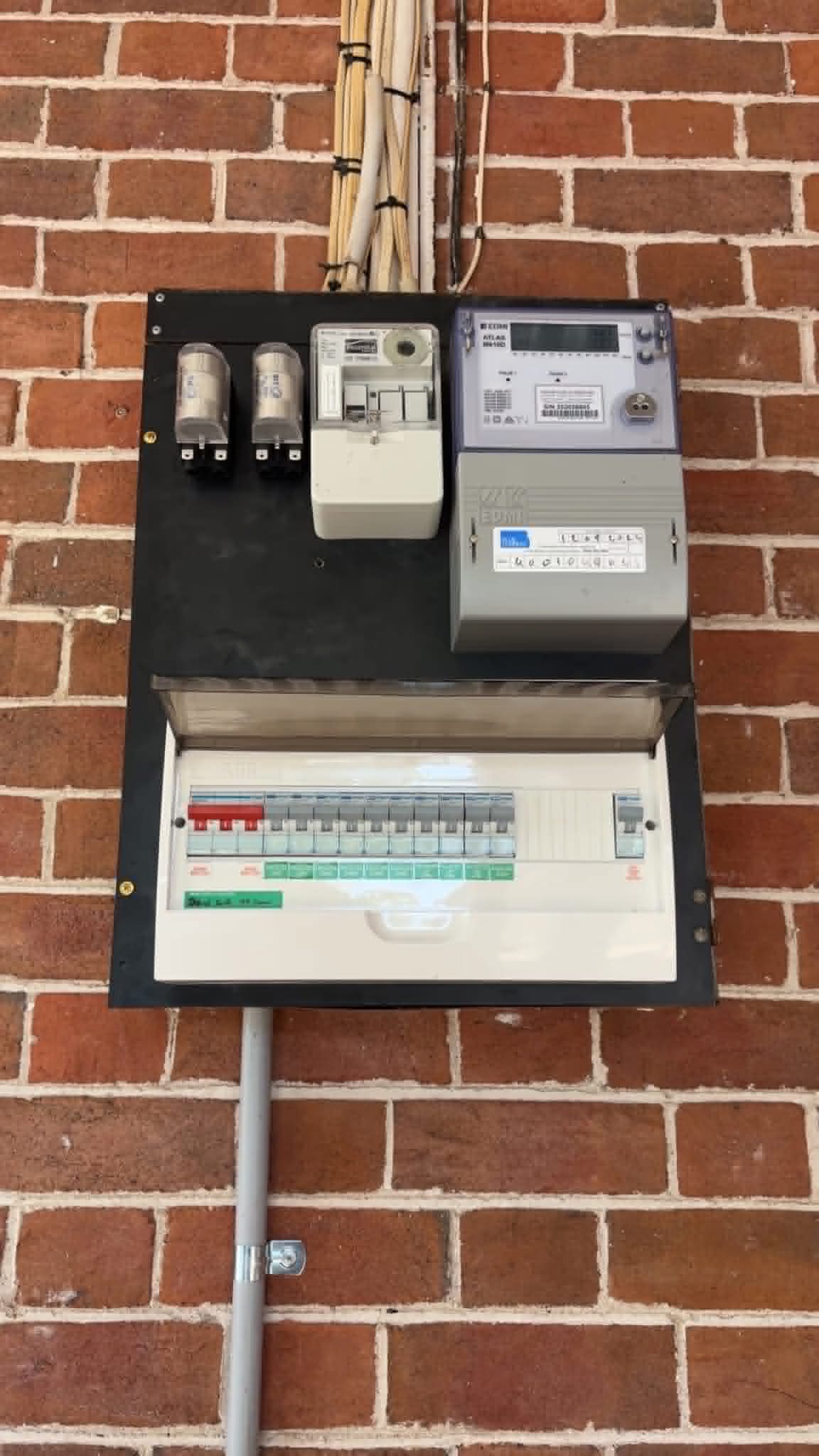 The same board rebuilt with a modern RCD-protected switchboard and digital meter by H1 Electrical & Air