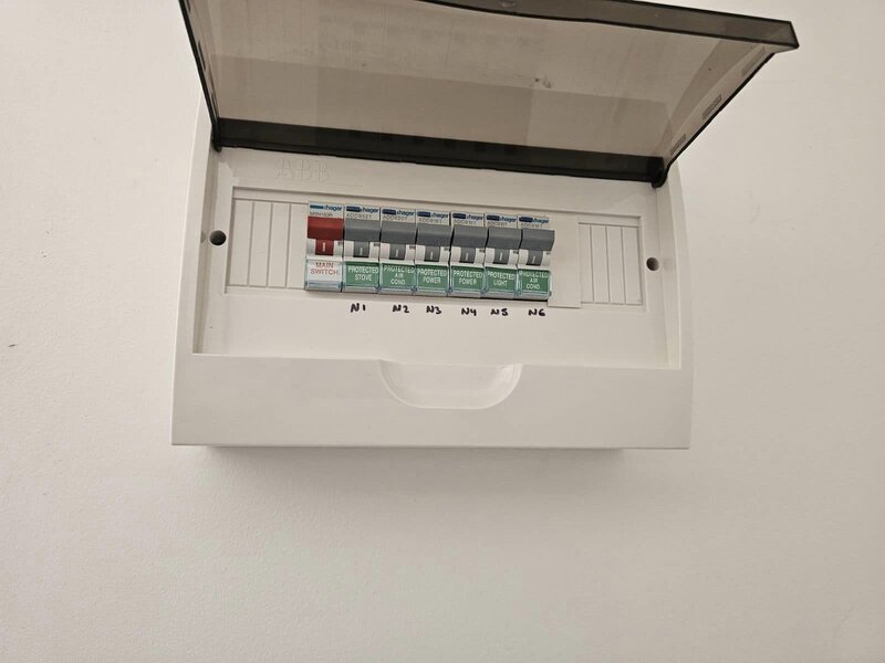 Modern switchboard upgrade with RCD safety switches installed by H1 Electrical & Air in Cowra